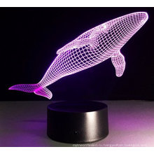 3D свечение оптические иллюзии 7 изменение цвета ночного света Кит сенсорная кнопка настольная лампа настольная лампа украшения дома